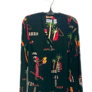 Chico’s black print Travelers cardigan/jacket Size 0.